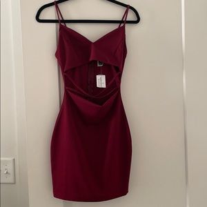Burgundy mini dress